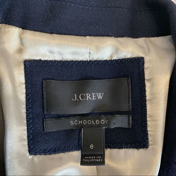 J. Crew Mercantile Women's Schoolboy Blazer navy Sz 6 - Picture 9 of 14